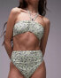 Фото #4 товара Topshop mix and match high waist high leg bikini bottoms in blue ditsy floral