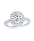 Sterling Silver Large Oval Halo CZ Engagement Ring