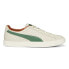 Фото #1 товара Puma Clyde Firm Ground Lace Up Mens Green, Off White Sneakers Casual Shoes 3911