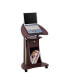 Sit-To-Stand Rolling Adjustable Laptop Cart With Storage, Chocolate