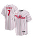 ფოტო #1 პროდუქტის Men's Trea Turner White Philadelphia Phillies Home Replica Player Jersey