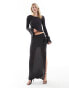 Фото #4 товара Vero Moda Tall textured jersey flared sleeve top co-ord in asphalt grey