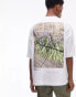 Фото #2 товара Topman extreme oversized fit t-shirt with front and back bluebells patch print in white