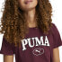 Puma Squad Graphic Crew Neck Short Sleeve T-Shirt Womens Red Casual Tops 6780212