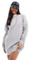 Pull&Bear oversized sweat dress in grey