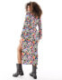 Фото #4 товара JDY long sleeve maxi dress with multi coloured flower