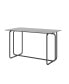 Фото #5 товара 1-Piece Rectangle Dining Table With Metal Frame, Tempered Glass Dining Table For Kitchen Room, Black