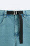 Фото #8 товара Джинсовые шорты с ремнем ZARA