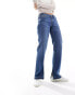 Vero Moda mid rise straight leg jeans in medium blue wash