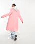 Фото #2 товара ASOS DESIGN mid length dad coat in pink