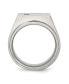 ფოტო #3 პროდუქტის Stainless Steel Brushed and Polished CZ Signet Ring