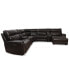 Hutchenson 132.5" 7-Pc. Zero Gravity Leather Sectional with 3 Power Recliners, Chaise and 2 Consoles, Created for Macy's