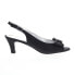 Фото #2 товара David Tate Spirit Womens Black Narrow Canvas Hook & Loop Slingback Heels Shoes 7