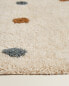 Children's rectangular textured polka dot rug