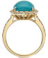 EFFY® Turquoise & Diamond (3/8 ct. t.w.) Halo Ring in 14k Gold