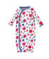 Baby Girls Baby Organic Cotton Side-Closure Snap Long-Sleeve Gowns 3pk, Garden Floral