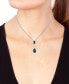 Фото #2 товара EFFY Collection eFFY® London Blue Topaz Double Drop 18" Pendant Necklace (5 ct. t.w) in Sterling Silver