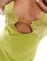 ASOS DESIGN – Camisole-Maxikleid mit Brust- und Schnallendetail in Limettengrün Зеленый, 44 - фото #3