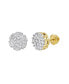 ფოტო #1 პროდუქტის Round Cut Natural Certified Diamond (0.71 cttw) 14k Yellow Gold Earrings Chic Stud Design