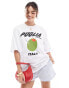 ASOS DESIGN oversized t-shirt with Italy Olive graphic in white Белый, S - EU 36-38 - фото #2