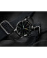 ფოტო #8 პროდუქტის Men's Swiss Automatic Sport Timer Black Leather Strap Watch 42mm