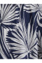 Palmiye Yaprağı Baskılı Kısa Kollu Gömlek