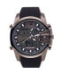 Men's Analog-Digital Black and White Silicone Strap Watch 51mm