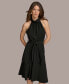 ფოტო #4 პროდუქტის Donna Karan Women's Tie-Waist Halter-Neck Midi Dress