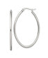 ფოტო #1 პროდუქტის Stainless Steel Polished Oval Hoop Earrings