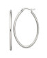 Фото #1 товара Stainless Steel Polished Oval Hoop Earrings