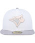 Men's White, Gray Toronto Blue Jays 40th Anniversary Side Patch Peach Undervisor 59FIFTY Fitted Hat