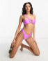 Фото #1 товара New Look one shoulder ring bandeau bikini top in bright purple