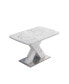 Фото #8 товара White marble dining table with X-shaped metal legs