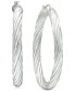 ფოტო #1 პროდუქტის Medium Twisted Tube Hoop Earrings in Sterling Silver, 1.57", Created for Macy's