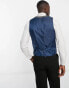 Original Penguin suit waistcoat in grey and blue check