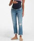 ფოტო #1 პროდუქტის Women's Maternity Ripped Boyfriend Maternity Jeans