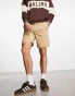 Hollister – Twill-Chino-Shorts in Khaki-Beige mit flacher Vorderseite, 9 Zoll Schrittlänge