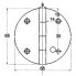 A.A.A. 83x65x4 mm Stainless Steel Reversed Hinge With Prisioner Bolts