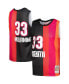 ფოტო #2 პროდუქტის Men's Alonzo Mourning Black, Red Miami Heat Hardwood Classics 2005-06 Split Swingman Jersey