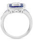 Фото #2 товара EFFY® Sapphire (1-1/20 ct. t.w.) & Diamond (1/2 ct. t.w.) Halo Cluster Ring in 14k White Gold