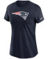 Women's Navy New England Patriots Logo Essential T-shirt