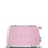 SMEG toaster TSF03PKEU (Pink) - 4 slice(s) - Pink - Steel - Buttons - Level - Rotary - 50's Style - China