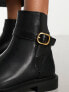 Mango ankle buckle boot in black