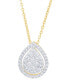 Фото #1 товара Macy's cubic Zirconia Pear Necklace in Fine Gold Plate or Fine Silver Plate