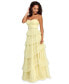 Фото #3 товара Juniors' Ruffled Tiered Strapless Gown, Created for Macy's