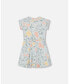 Girl French Terry Dress Baby Blue With Printed Romantic Flower - Child
