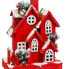 Новогоднее украшение Красный Деревянный дом 24 x 13 x 33 cm