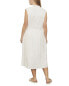 Vince Plus Shirred Band Collar Linen Dress Women's 1X