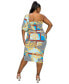 ფოტო #3 პროდუქტის Plus Size Sofia One Shoulder Midi Dress