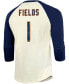 ფოტო #2 პროდუქტის Men's Justin Fields Cream, Navy Chicago Bears Player Name Number Raglan 3/4 Sleeve T-shirt